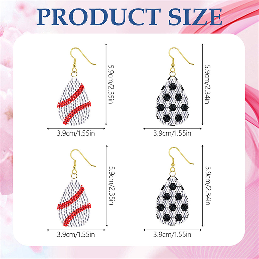 DIY 2 Pairs Diamond Painting Earrings Special Shaped Double Sided Jewelry