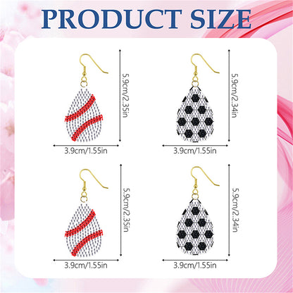 DIY 2 Pairs Diamond Painting Earrings Special Shaped Double Sided Jewelry