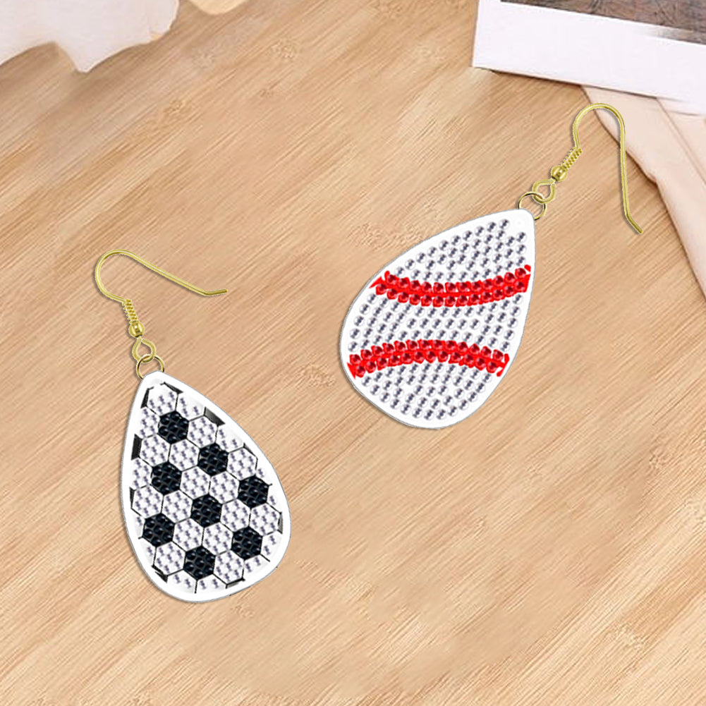 DIY 2 Pairs Diamond Painting Earrings Special Shaped Double Sided Jewelry