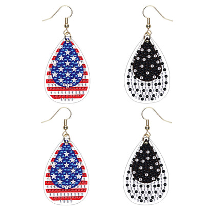 DIY 2 Pairs Diamond Painting Earrings Special Shaped Double Sided Jewelry