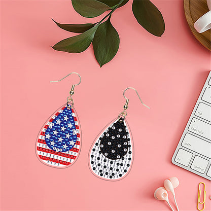 DIY 2 Pairs Diamond Painting Earrings Special Shaped Double Sided Jewelry