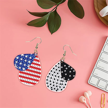 DIY 2 Pairs Diamond Painting Earrings Special Shaped Double Sided Jewelry