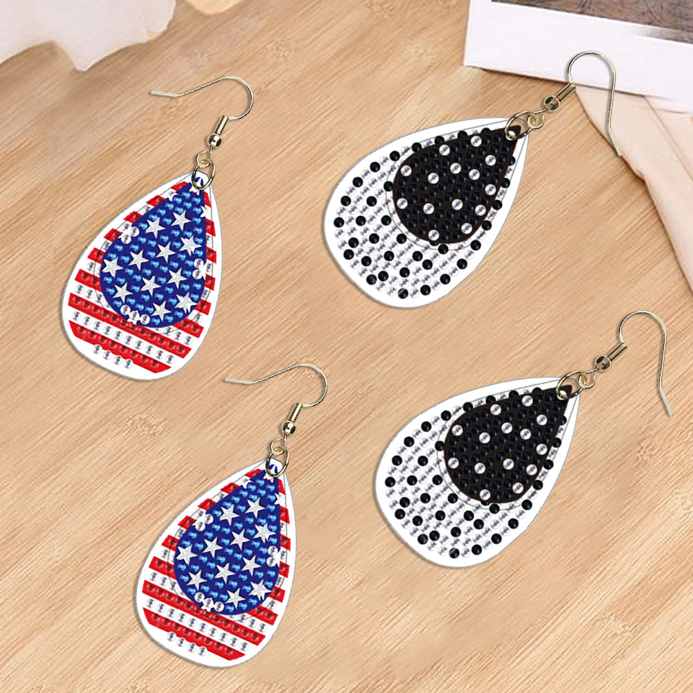 DIY 2 Pairs Diamond Painting Earrings Special Shaped Double Sided Jewelry