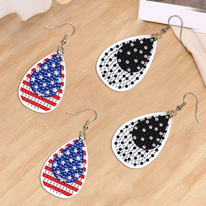 DIY 2 Pairs Diamond Painting Earrings Special Shaped Double Sided Jewelry