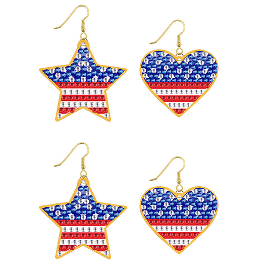 DIY 2 Pairs Diamond Painting Earrings Special Shaped Double Sided Jewelry