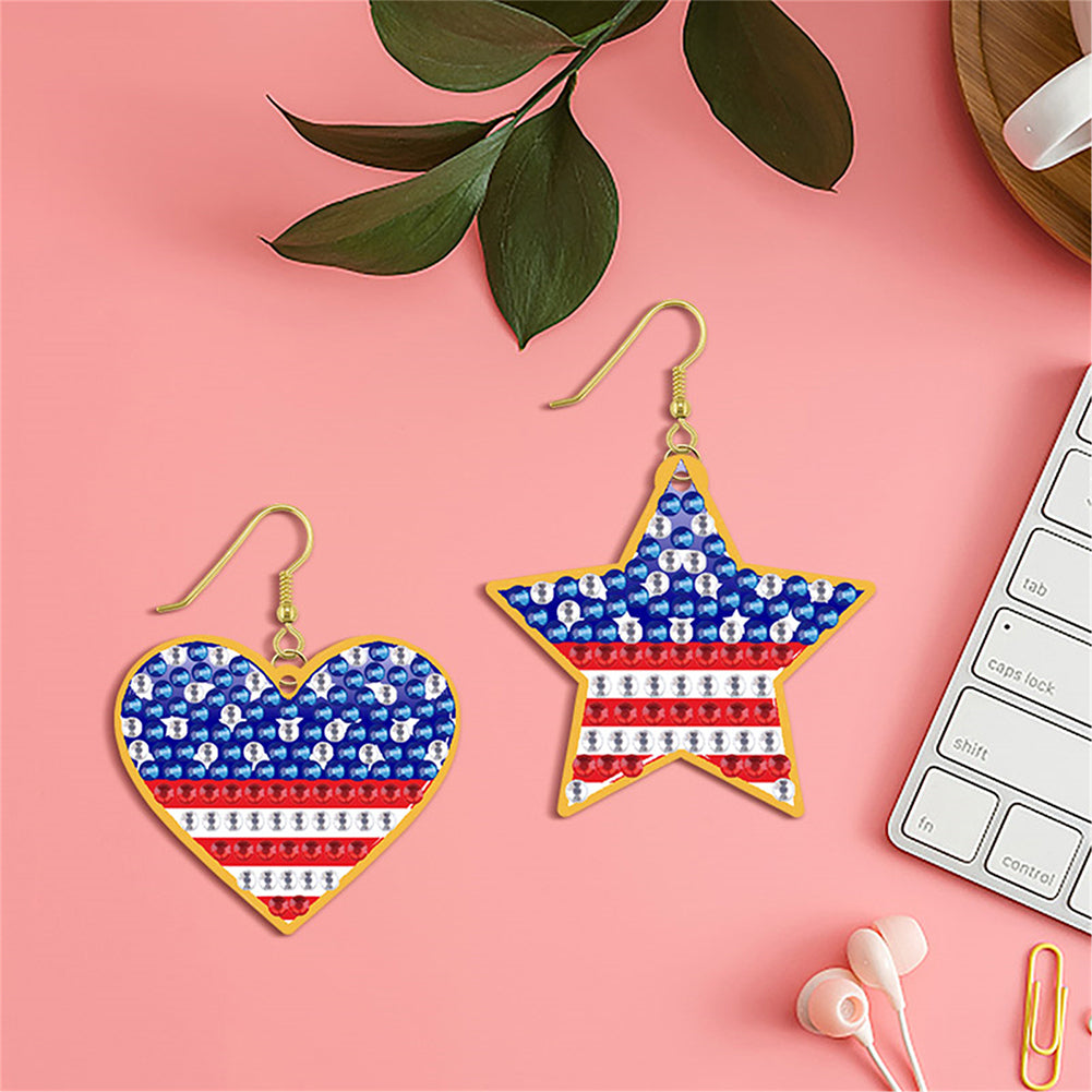 DIY 2 Pairs Diamond Painting Earrings Special Shaped Double Sided Jewelry