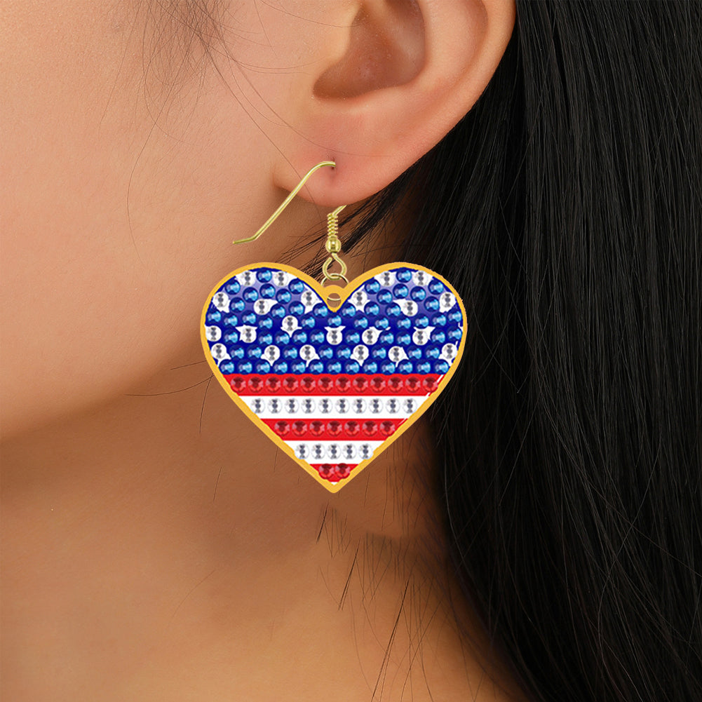 DIY 2 Pairs Diamond Painting Earrings Special Shaped Double Sided Jewelry