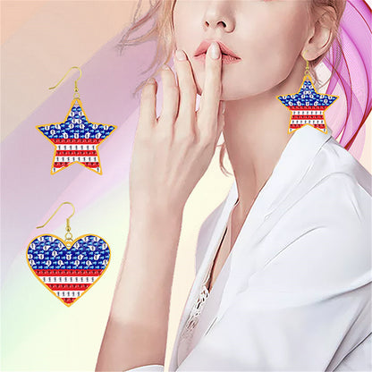 DIY 2 Pairs Diamond Painting Earrings Special Shaped Double Sided Jewelry