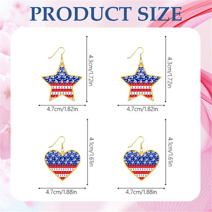 DIY 2 Pairs Diamond Painting Earrings Special Shaped Double Sided Jewelry