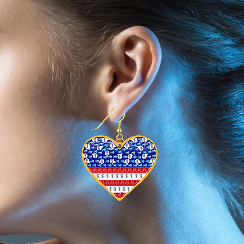 DIY 2 Pairs Diamond Painting Earrings Special Shaped Double Sided Jewelry