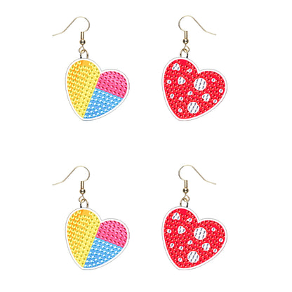 DIY 2 Pairs Diamond Painting Earrings Special Shaped Double Sided Jewelry