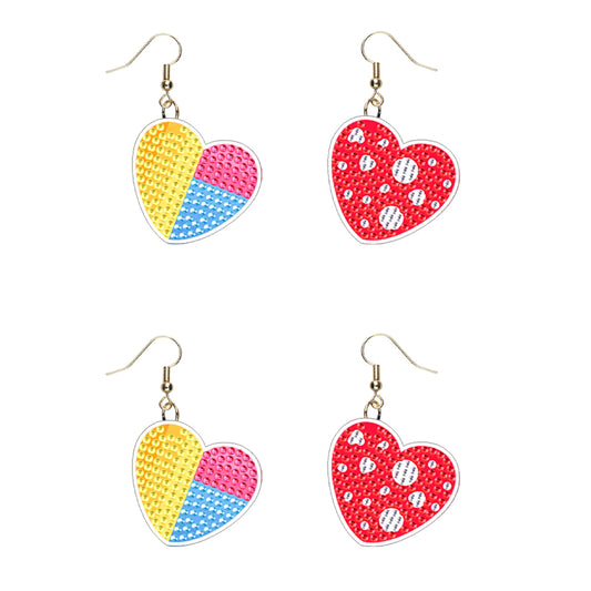 DIY 2 Pairs Diamond Painting Earrings Special Shaped Double Sided Jewelry