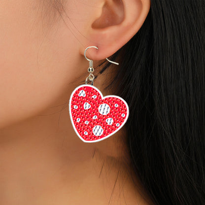 DIY 2 Pairs Diamond Painting Earrings Special Shaped Double Sided Jewelry