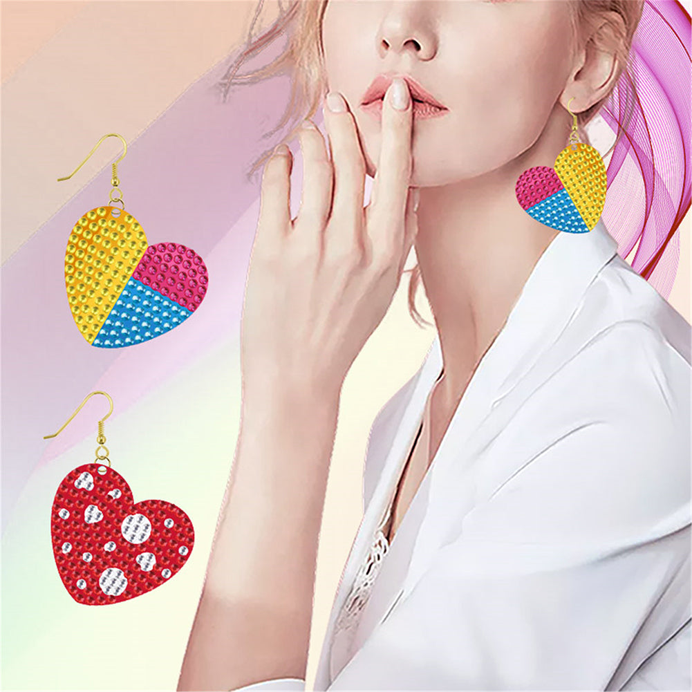 DIY 2 Pairs Diamond Painting Earrings Special Shaped Double Sided Jewelry