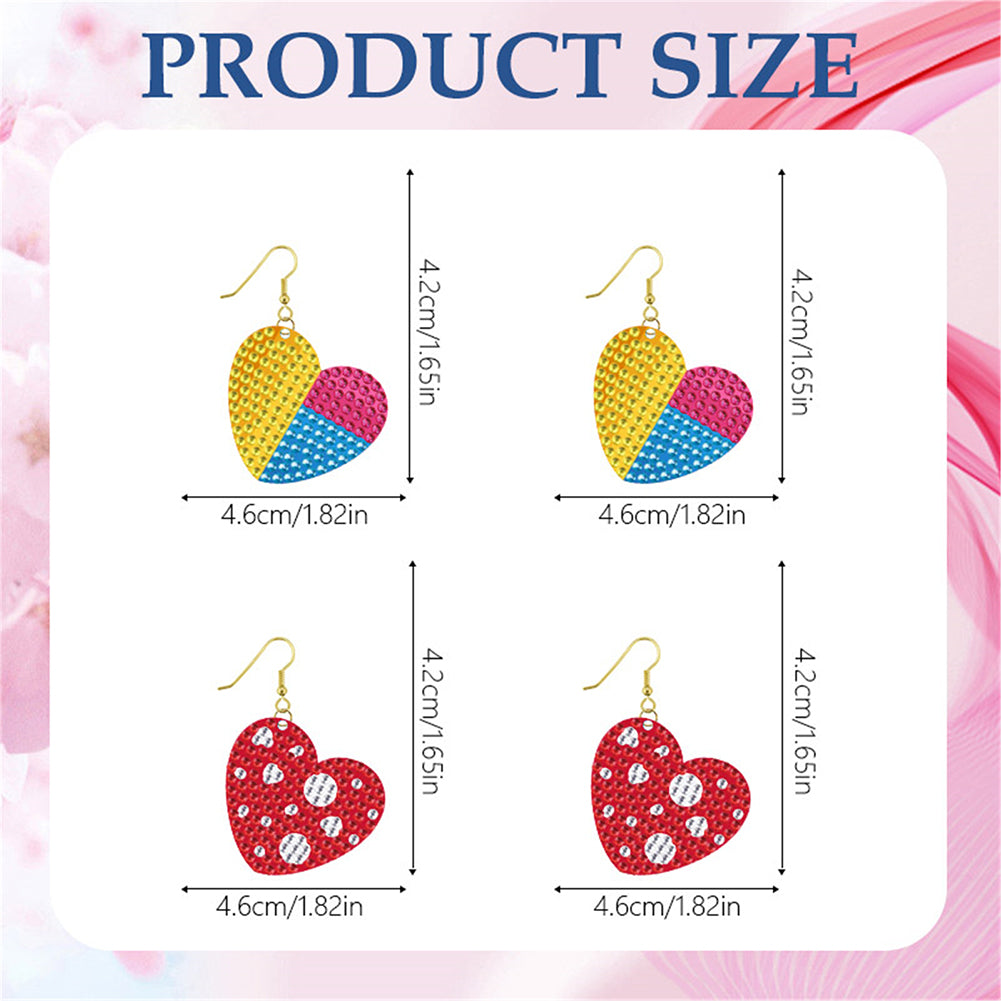 DIY 2 Pairs Diamond Painting Earrings Special Shaped Double Sided Jewelry