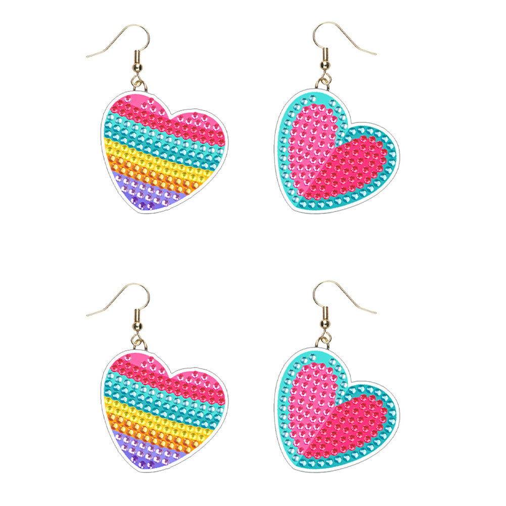 DIY 2 Pairs Diamond Painting Earrings Special Shaped Double Sided Jewelry