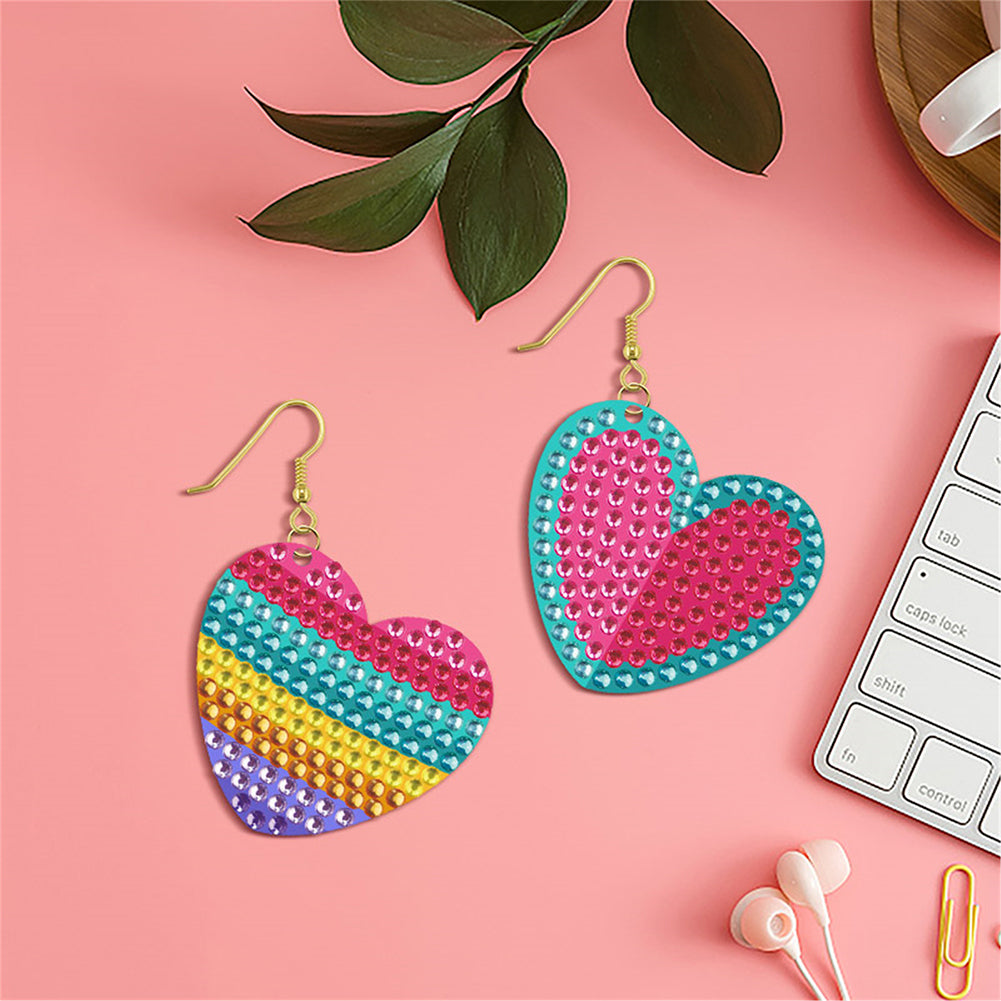 DIY 2 Pairs Diamond Painting Earrings Special Shaped Double Sided Jewelry