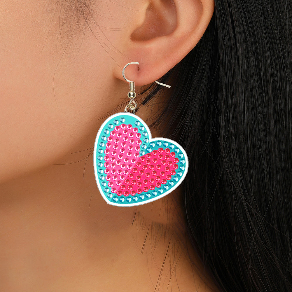 DIY 2 Pairs Diamond Painting Earrings Special Shaped Double Sided Jewelry