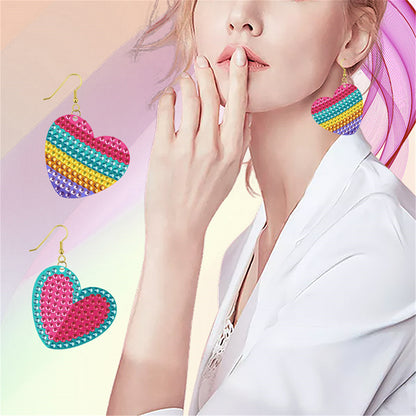 DIY 2 Pairs Diamond Painting Earrings Special Shaped Double Sided Jewelry