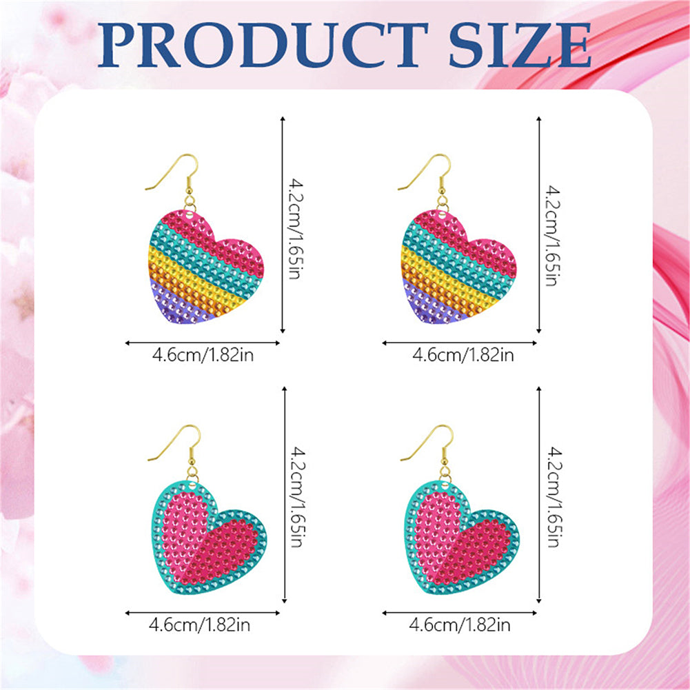 DIY 2 Pairs Diamond Painting Earrings Special Shaped Double Sided Jewelry