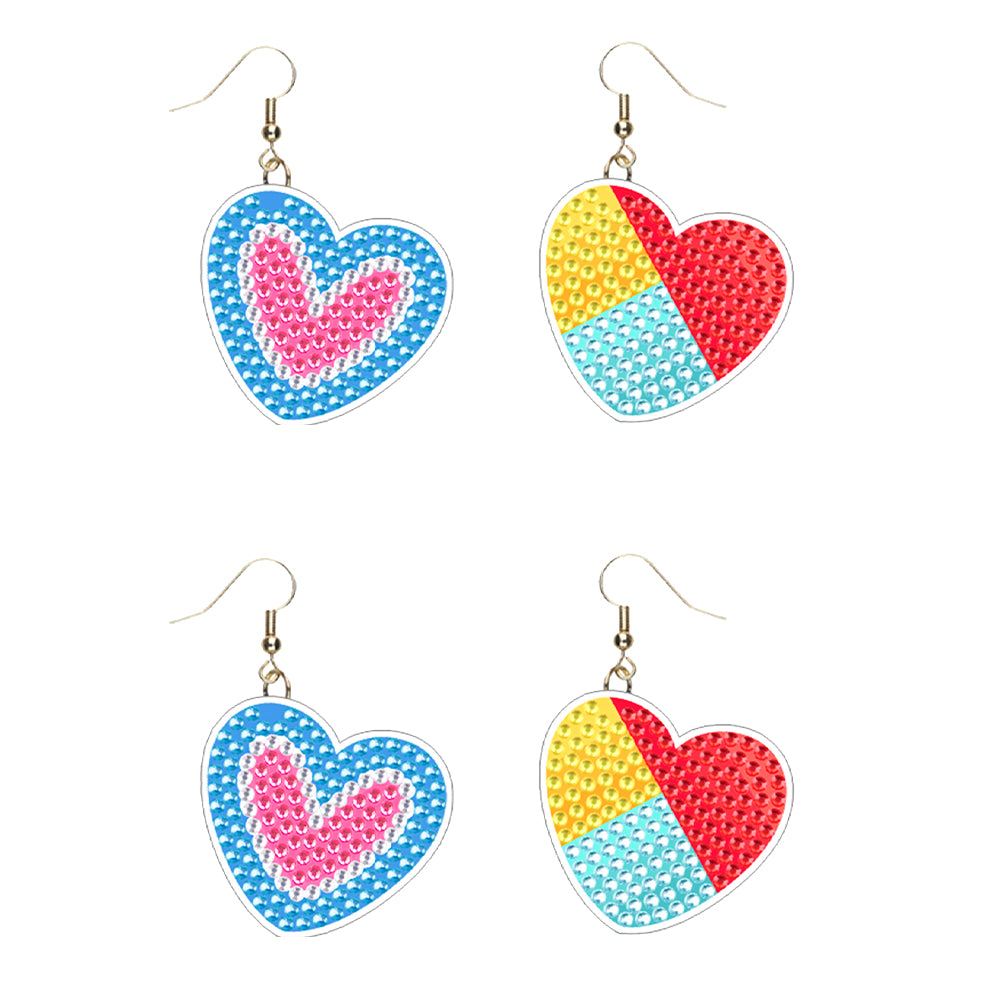 DIY 2 Pairs Diamond Painting Earrings Special Shaped Double Sided Jewelry