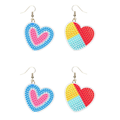 DIY 2 Pairs Diamond Painting Earrings Special Shaped Double Sided Jewelry