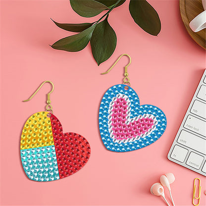DIY 2 Pairs Diamond Painting Earrings Special Shaped Double Sided Jewelry