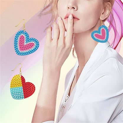 DIY 2 Pairs Diamond Painting Earrings Special Shaped Double Sided Jewelry