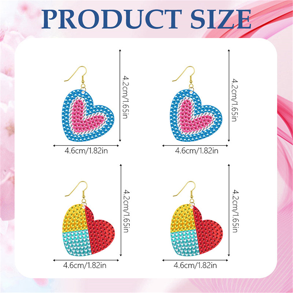 DIY 2 Pairs Diamond Painting Earrings Special Shaped Double Sided Jewelry