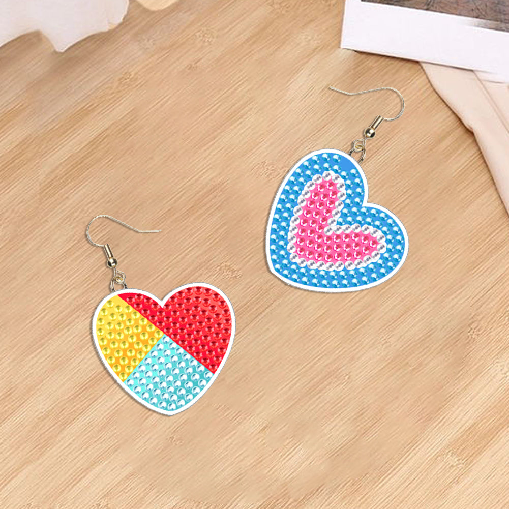 DIY 2 Pairs Diamond Painting Earrings Special Shaped Double Sided Jewelry