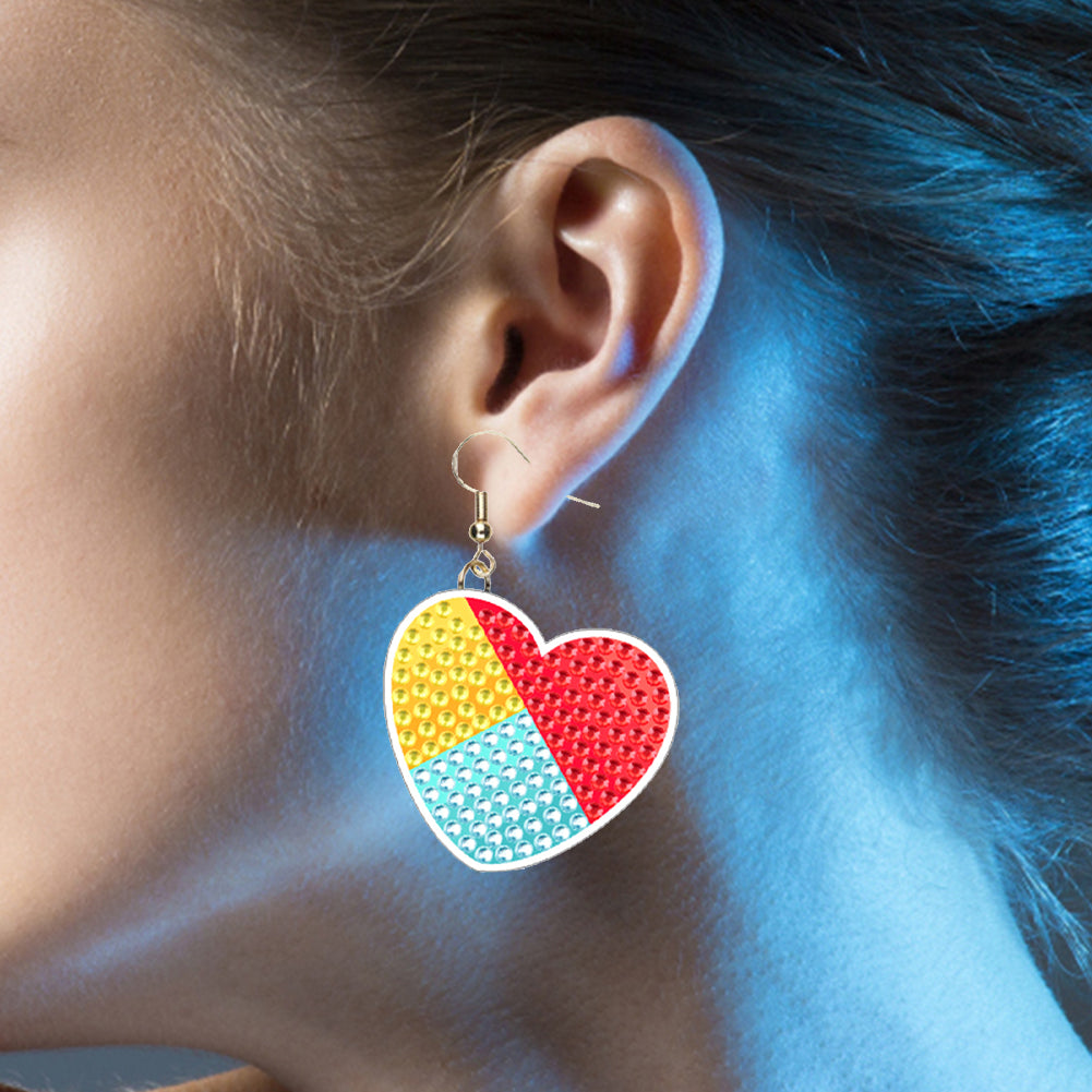 DIY 2 Pairs Diamond Painting Earrings Special Shaped Double Sided Jewelry
