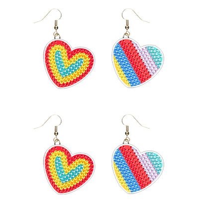 DIY 2 Pairs Diamond Painting Earrings Special Shaped Double Sided Jewelry