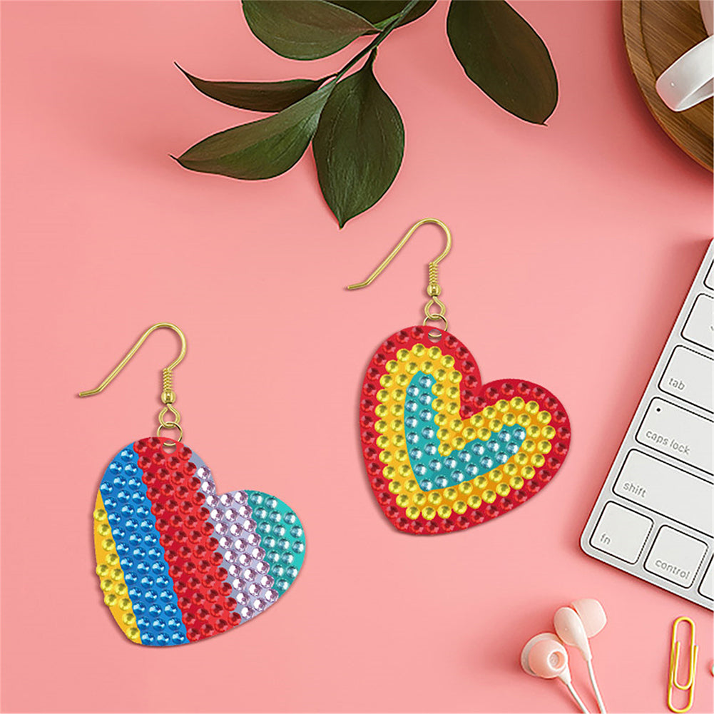 DIY 2 Pairs Diamond Painting Earrings Special Shaped Double Sided Jewelry