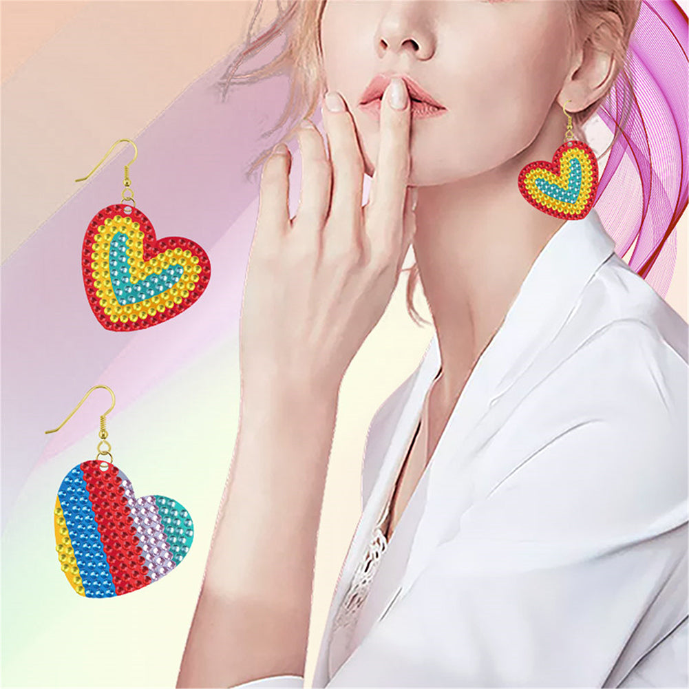 DIY 2 Pairs Diamond Painting Earrings Special Shaped Double Sided Jewelry