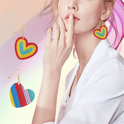 DIY 2 Pairs Diamond Painting Earrings Special Shaped Double Sided Jewelry