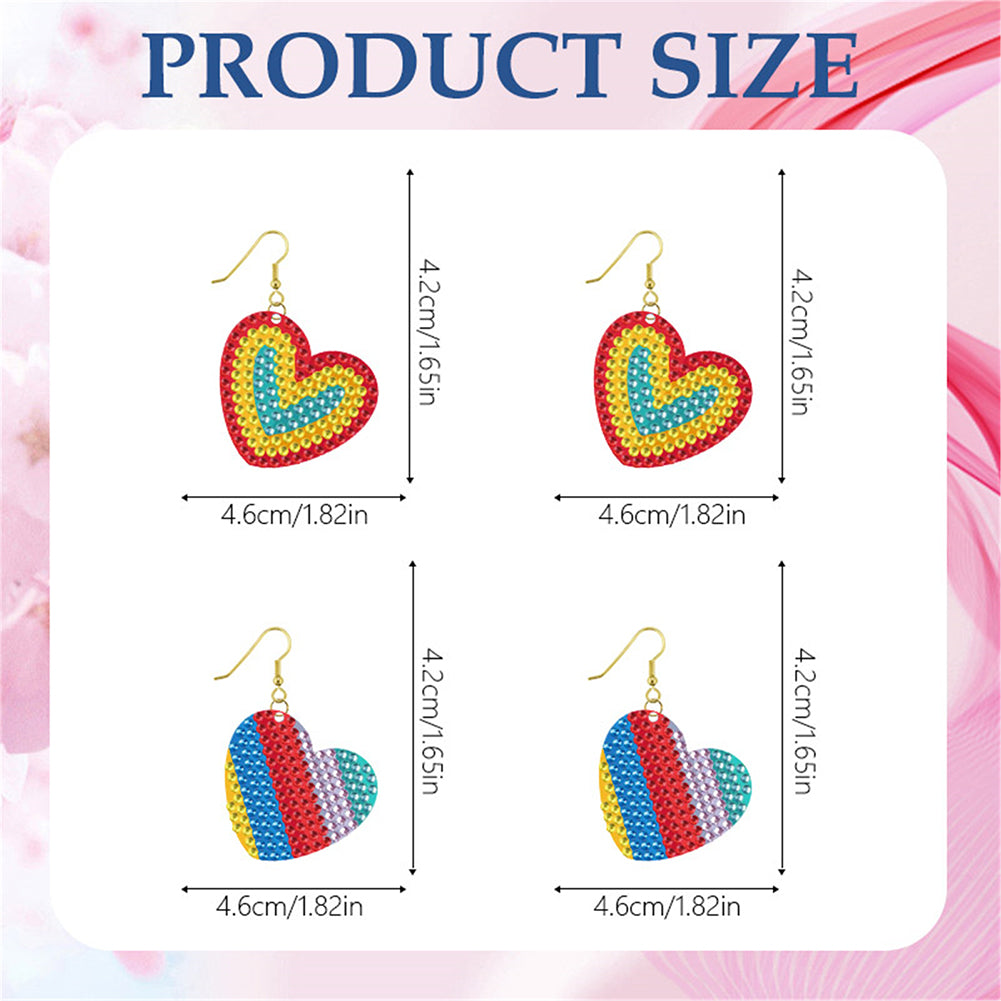 DIY 2 Pairs Diamond Painting Earrings Special Shaped Double Sided Jewelry