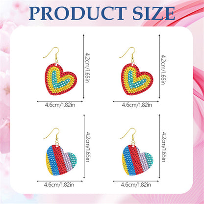 DIY 2 Pairs Diamond Painting Earrings Special Shaped Double Sided Jewelry