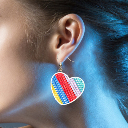 DIY 2 Pairs Diamond Painting Earrings Special Shaped Double Sided Jewelry