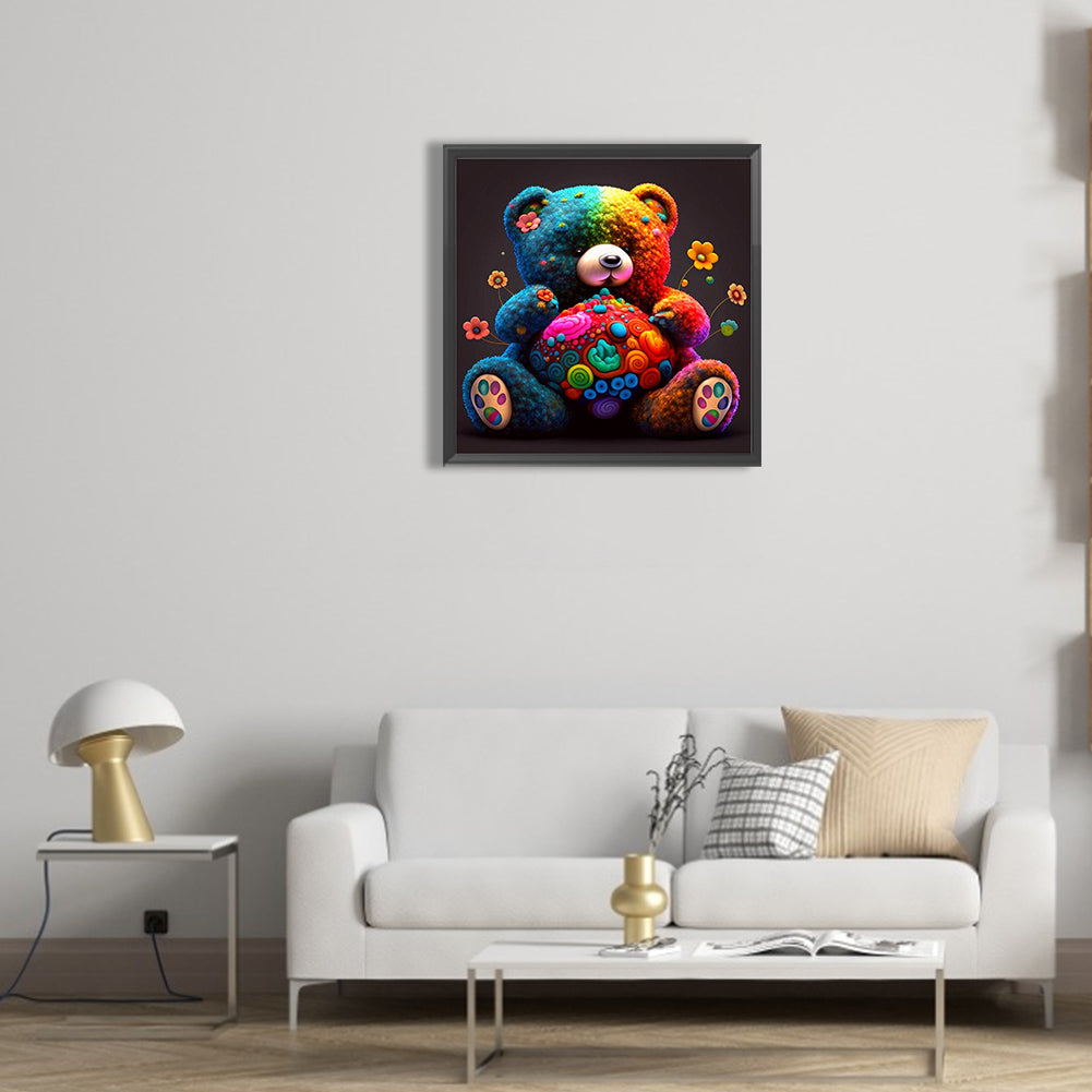 Colorful Bear - Full Round Drill Diamond Painting 30*30CM