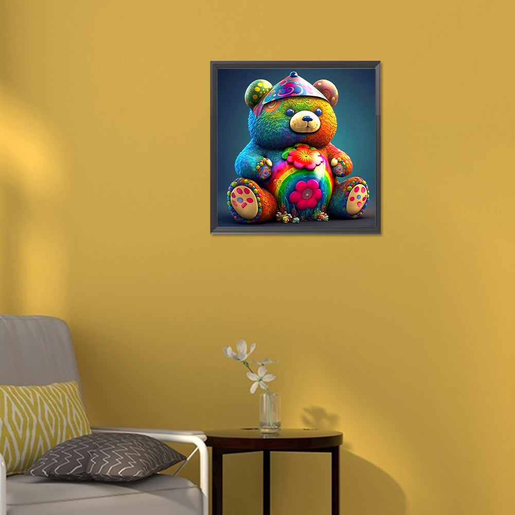 Colorful Bear - Full Round Drill Diamond Painting 30*30CM