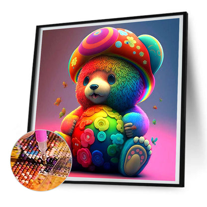 Colorful Bear - Full Round Drill Diamond Painting 30*30CM
