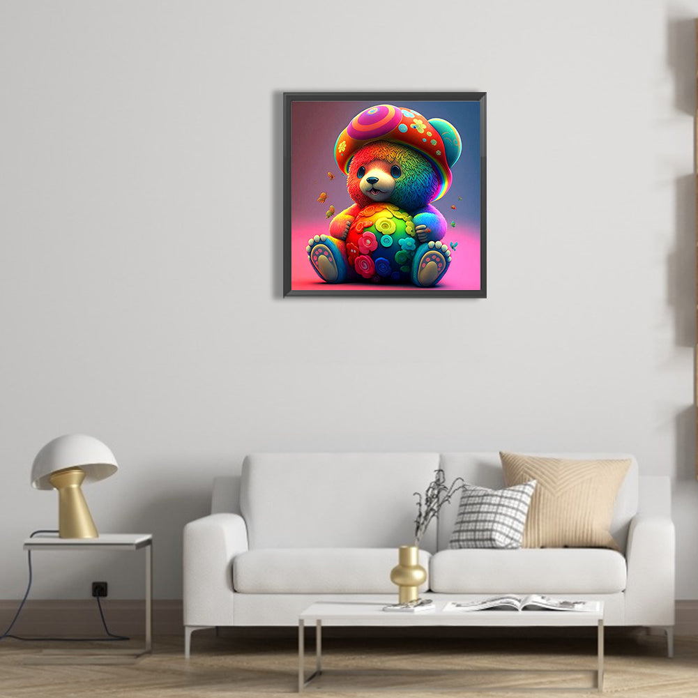 Colorful Bear - Full Round Drill Diamond Painting 30*30CM