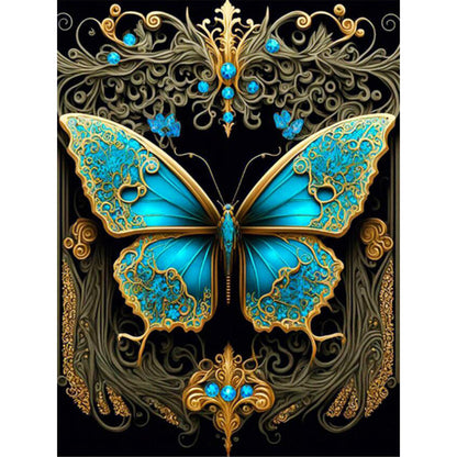 Magic Blue Butterfly - Full Round Drill Diamond Painting 30*40CM