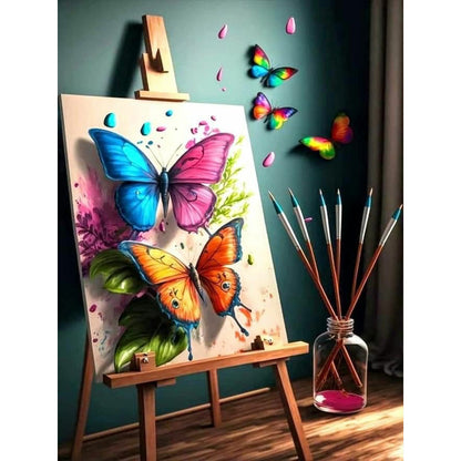 Beautiful Butterfly Paintings - Full Round Drill Diamond Painting 30*40CM