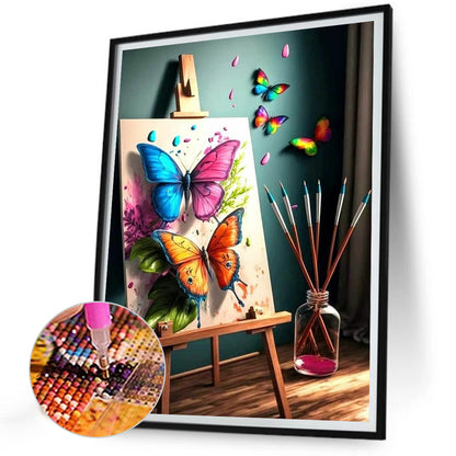 Beautiful Butterfly Paintings - Full Round Drill Diamond Painting 30*40CM