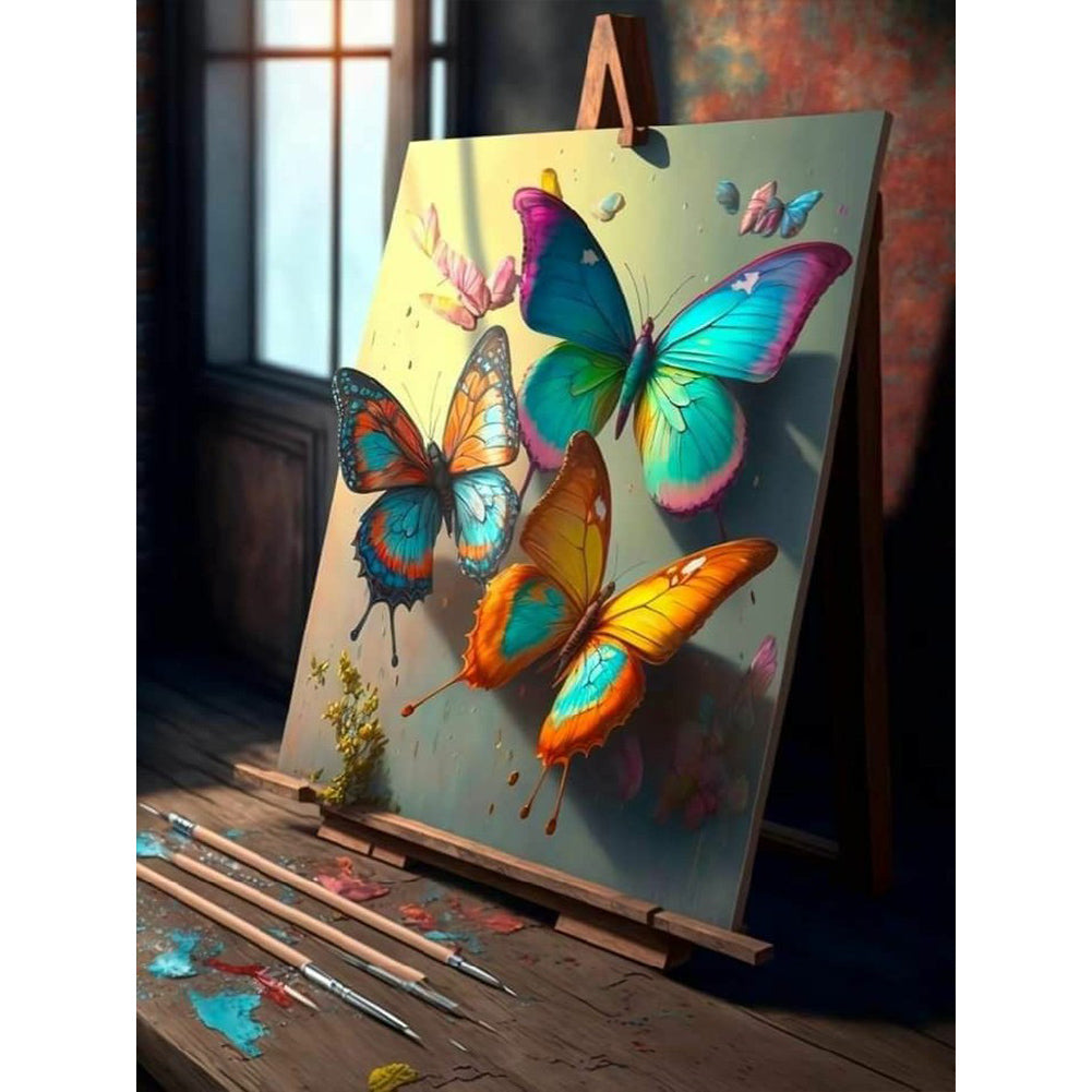 Beautiful Butterfly Paintings - Full Round Drill Diamond Painting 30*40CM