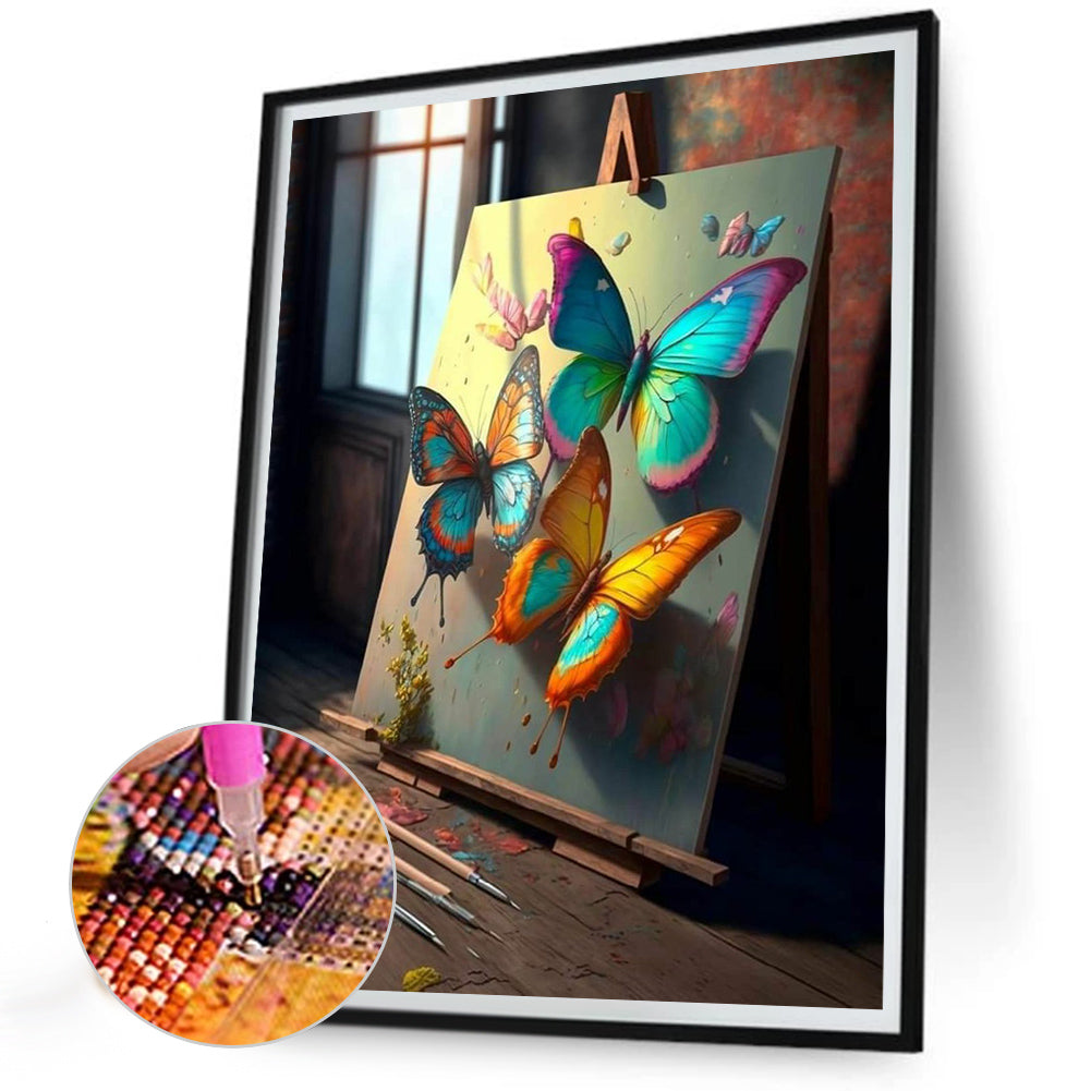 Beautiful Butterfly Paintings - Full Round Drill Diamond Painting 30*40CM