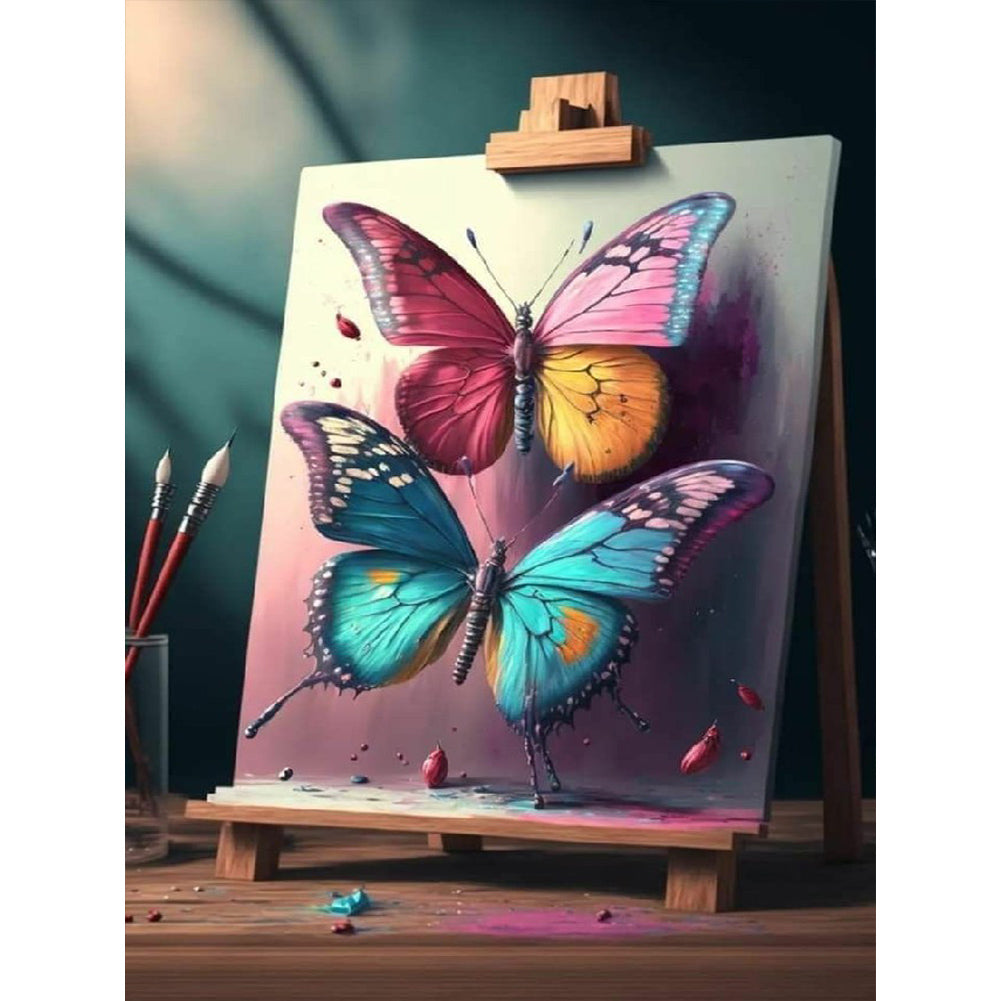 Beautiful Butterfly Paintings - Full Round Drill Diamond Painting 30*40CM