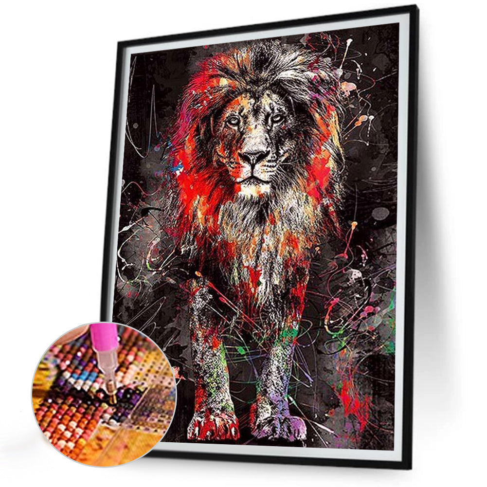 Splash Lion - Full Round Drill Diamond Painting 30*40CM