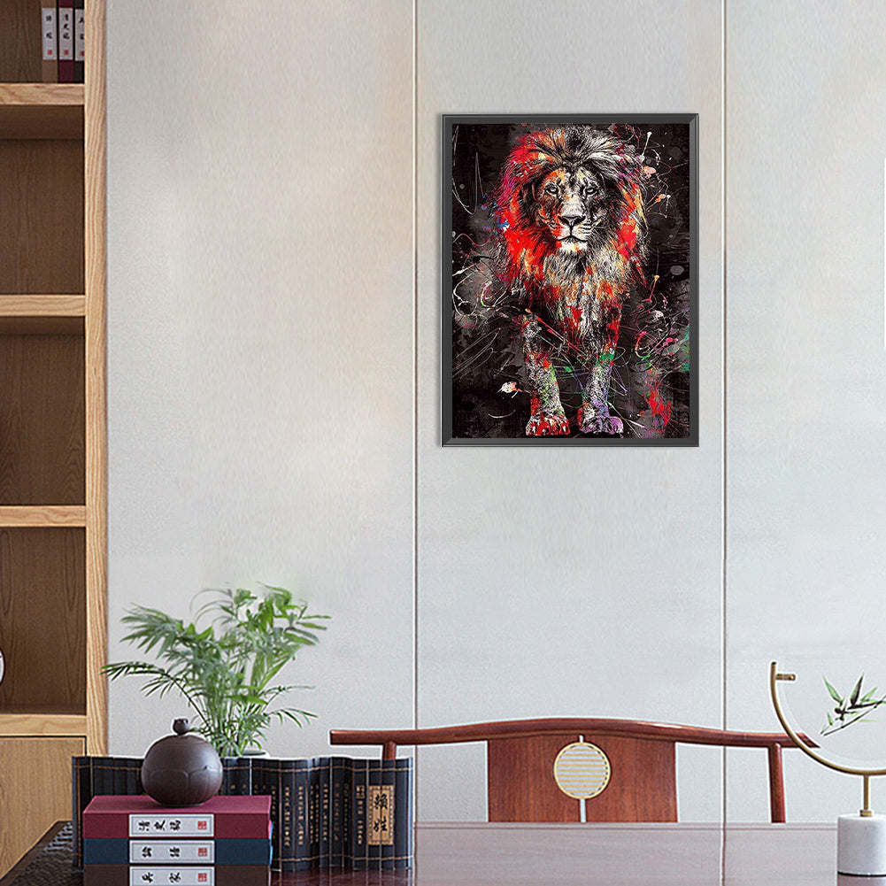 Splash Lion - Full Round Drill Diamond Painting 30*40CM